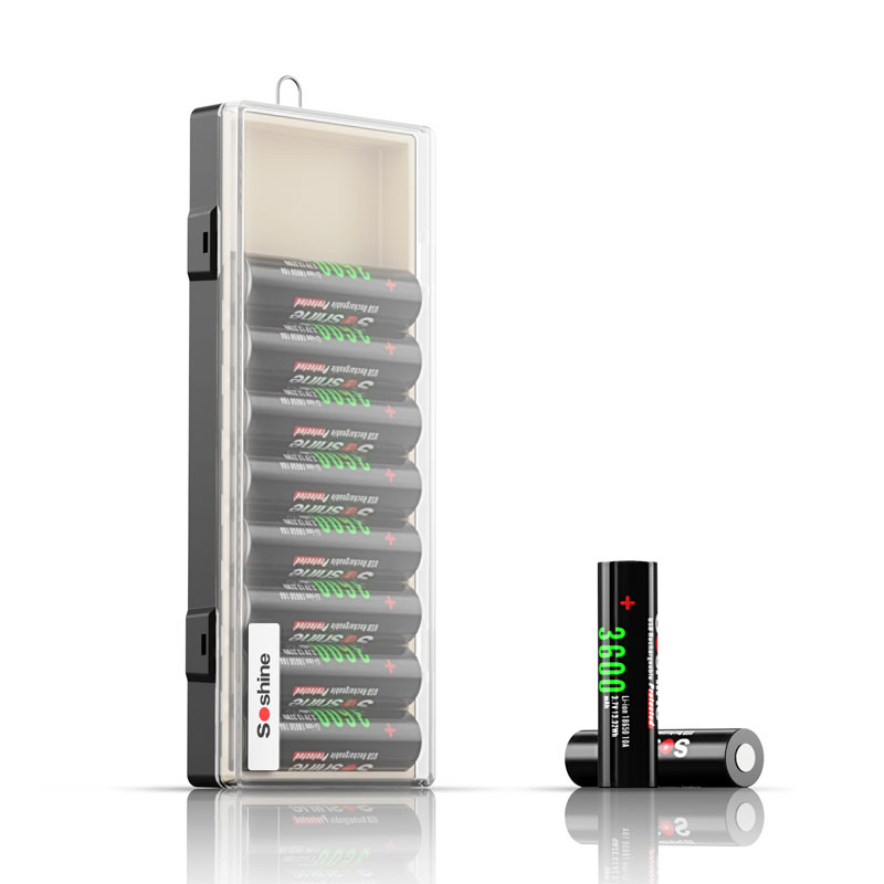 Soshine Battery Storage Case Holder Organizer for 10 x 18650 batteries| 18650x10