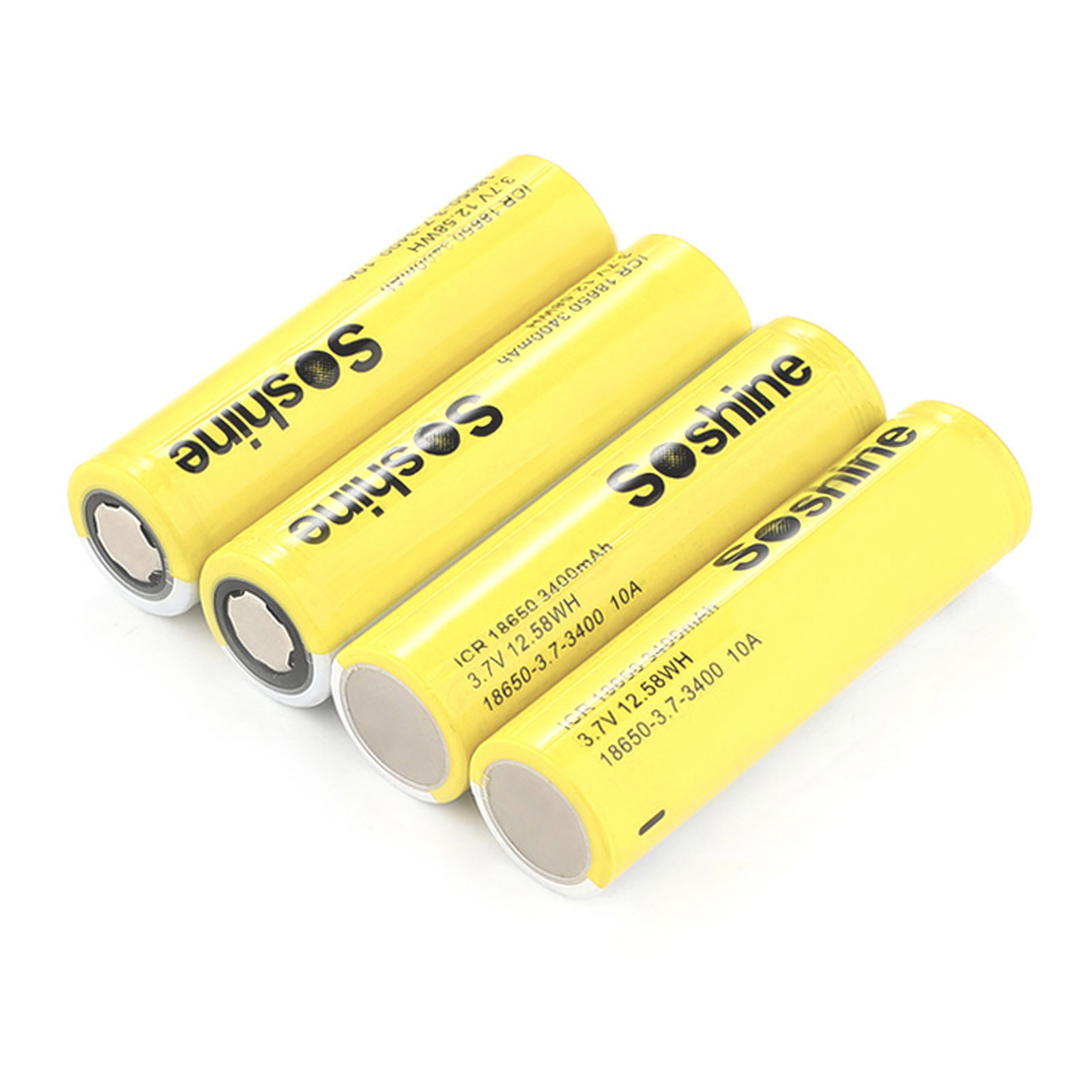 4PACK Li Ion Rechargeable 3000mAh Batteries 18650 Battery 3.7v